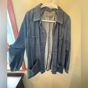 Torrid Denim Shacket Size 2 Cottagecore Country Casual Minimalist Blue 18/20 2X